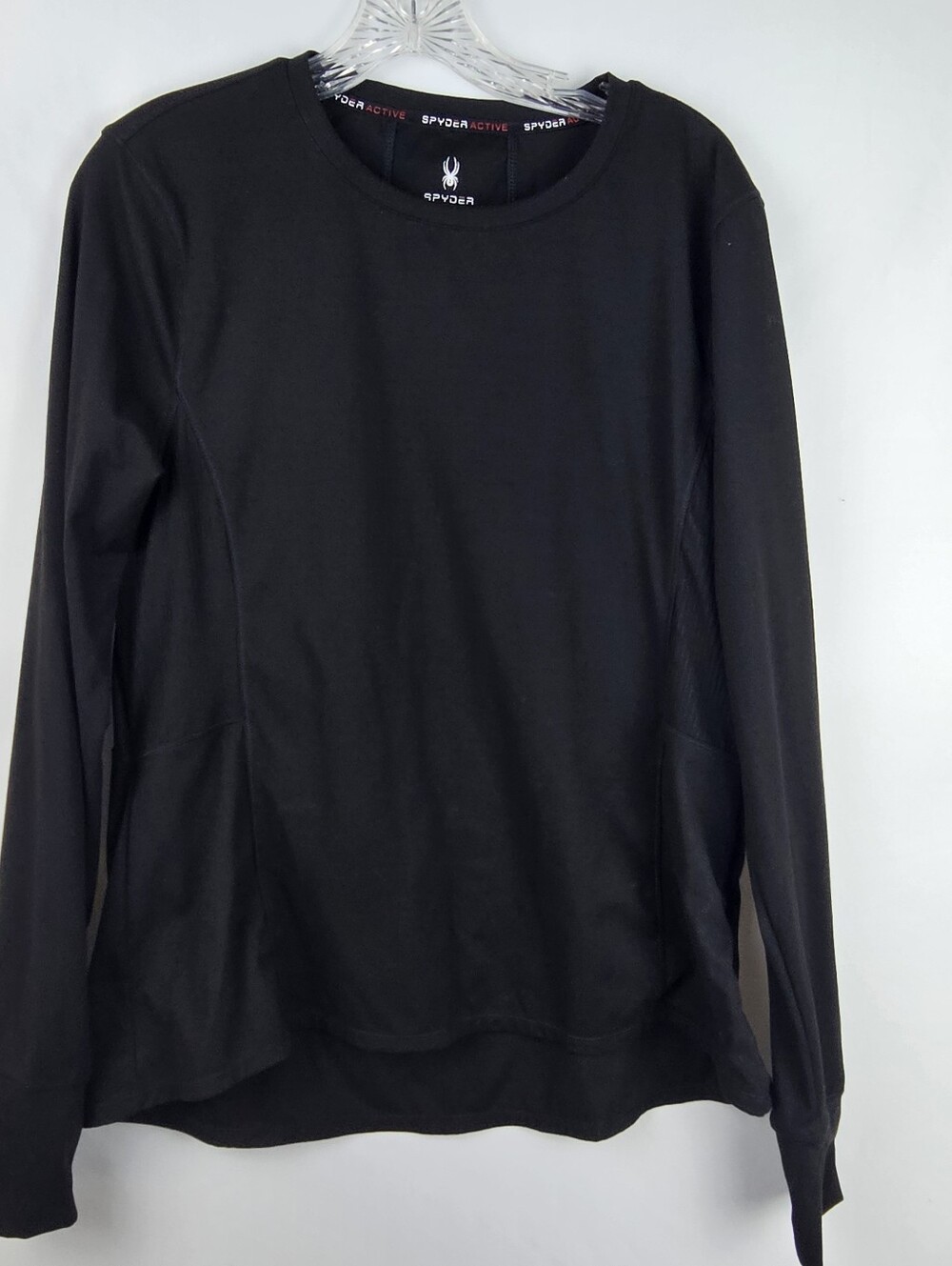 Spyder Active Performance Baselayer Shirt Women's Xl Black Athleisure Pocket